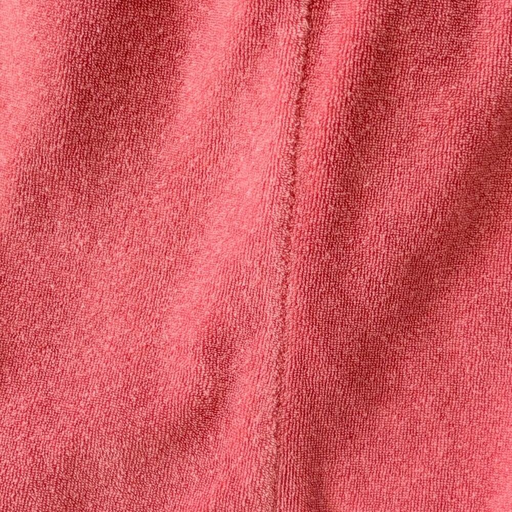 Y2K Terry Cloth Cover Up Dress Coral Pink Snap Slit Side L Indie Resort Outdoor - Picture 7 of 8